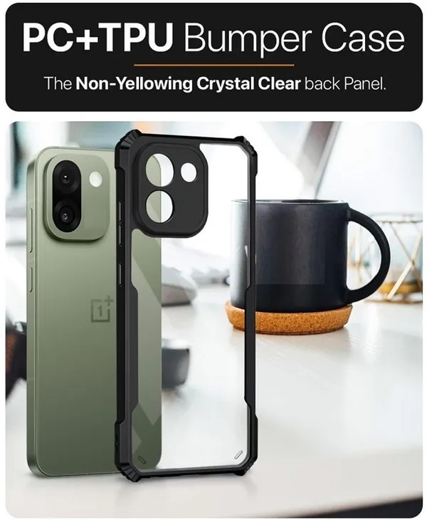 Back_Case_Cover_For_Oneplus_15r_5g_Slim_Anti_Yellow_Protective_Shock_Proof_Bumper_Hybrid_Pc_With_Tpu_Frame_Transparent_Clear