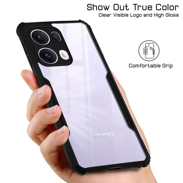 Back_Case_Cover_For_Oppo_Reno_13_Pro_5g_Slim_Anti_Yellow_Protective_Shock_Proof_Bumper_Hybrid_Pc_With_Tpu_Frame_Transparent_Clear