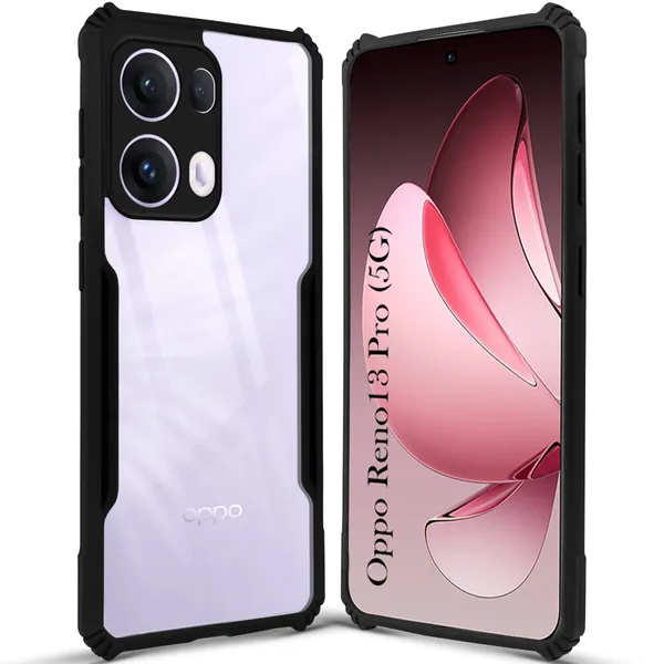 Back_Case_Cover_For_Oppo_Reno_13_Pro_5g_Slim_Anti_Yellow_Protective_Shock_Proof_Bumper_Hybrid_Pc_With_Tpu_Frame_Transparent_Clear