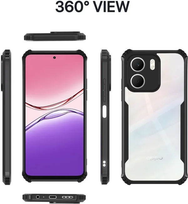 Back_Case_Cover_For_Oppo_A5x_5g_Slim_Anti_Yellow_Protective_Shock_Proof_Bumper_Hybrid_Pc_With_Tpu_Frame_Transparent_Clear