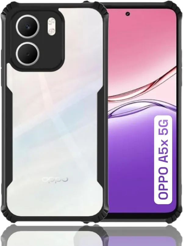 Back_Case_Cover_For_Oppo_A5x_5g_Slim_Anti_Yellow_Protective_Shock_Proof_Bumper_Hybrid_Pc_With_Tpu_Frame_Transparent_Clear