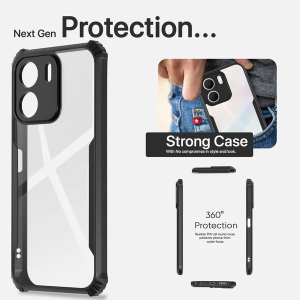 Back_Case_Cover_For_Oppo_A5x_5g_Slim_Anti_Yellow_Protective_Shock_Proof_Bumper_Hybrid_Pc_With_Tpu_Frame_Transparent_Clear