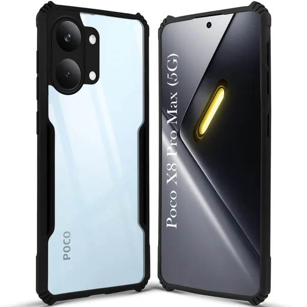 Back_Case_Cover_For_Redmi_Poco_X8_Pro_Max__Slim_Anti_Yellow_Protective___Shockproof_Bumper___Hybrid_Pc_Plus_Tpu_Frame___Transparent_Clear