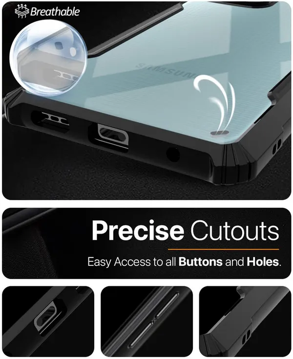 Back_Case_Cover_For_Samsung_M15_5g__/_F15_5g_Slim_Anti_Yellow_Protective_Shock_Proof_Bumper_Hybrid_Pc_With_Tpu_Frame_Transparent_Clear