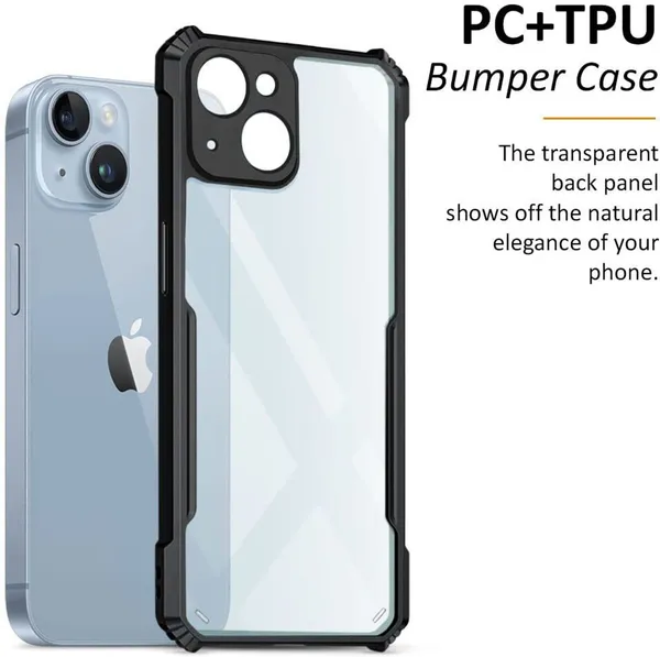 Back_Case_Cover_For_Iphone_14__Slim_Anti_Yellow_Protective___Shockproof_Bumper___Hybrid_Pc_Plus_Tpu_Frame___Transparent_Clear