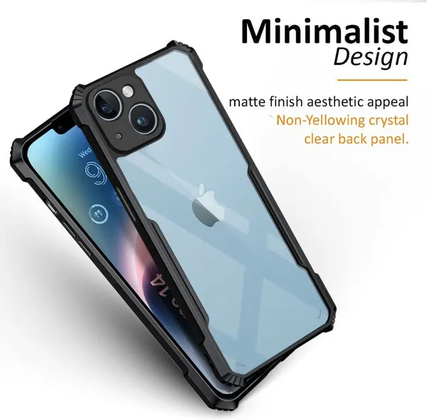 Back_Case_Cover_For_Iphone_14__Slim_Anti_Yellow_Protective___Shockproof_Bumper___Hybrid_Pc_Plus_Tpu_Frame___Transparent_Clear