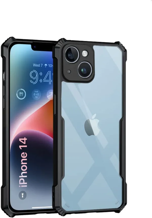 Back_Case_Cover_For_Iphone_14__Slim_Anti_Yellow_Protective___Shockproof_Bumper___Hybrid_Pc_Plus_Tpu_Frame___Transparent_Clear