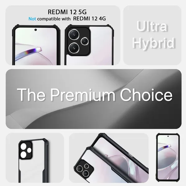 Back_Case_Cover_For_Redmi_Note_12_5g_Slim_Anti_Yellow_Protective_Shock_Proof_Bumper_Hybrid_Pc_With_Tpu_Frame_Transparent_Clear