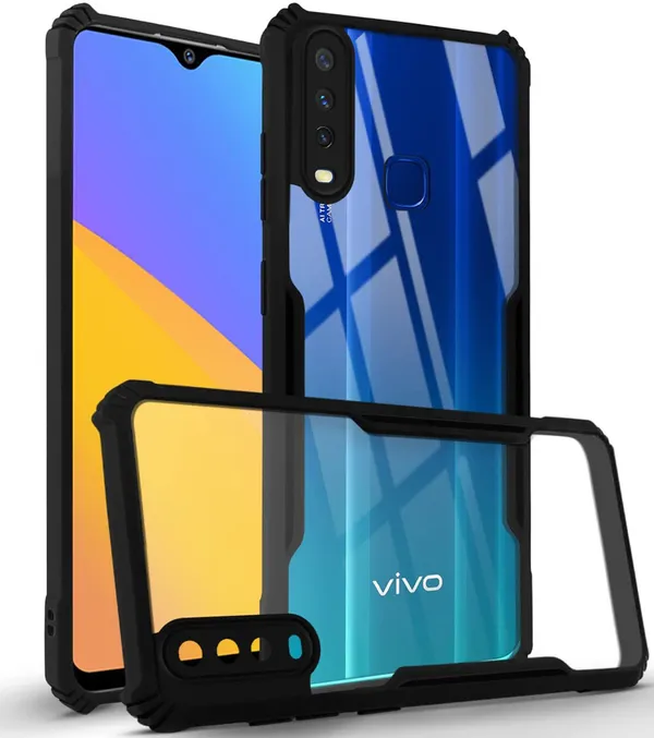 Back_Case_Cover_For_Vivo_Y12_4g_/_Y15_4g_/_Y17_4g_Slim_Anti_Yellow_Protective_Shock_Proof_Bumper_Hybrid_Pc_With_Tpu_Frame_Transparent_Clear