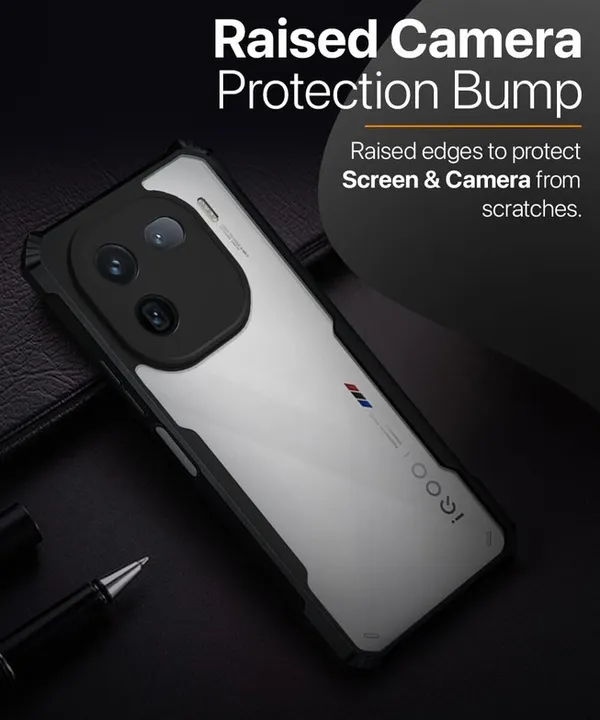 Back_Case_Cover_For_Iqoo_12__Slim_Anti_Yellow_Protective___Shockproof_Bumper___Hybrid_Pc_Plus_Tpu_Frame___Transparent_Clear