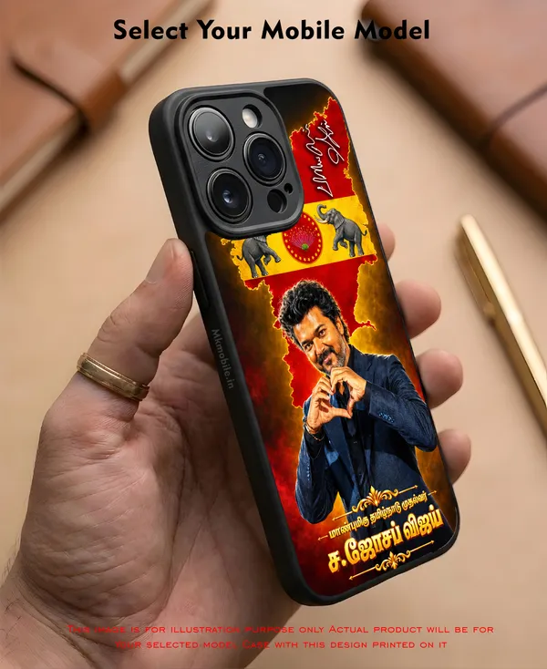 Cm_C_Joseph_Vijay_Thalapathy_Tvk_On_Fire_with_sign_Design_Printed_Premium_Glossy_Back_Case_Cover_With_Camera_Protection_MK000615_Bx