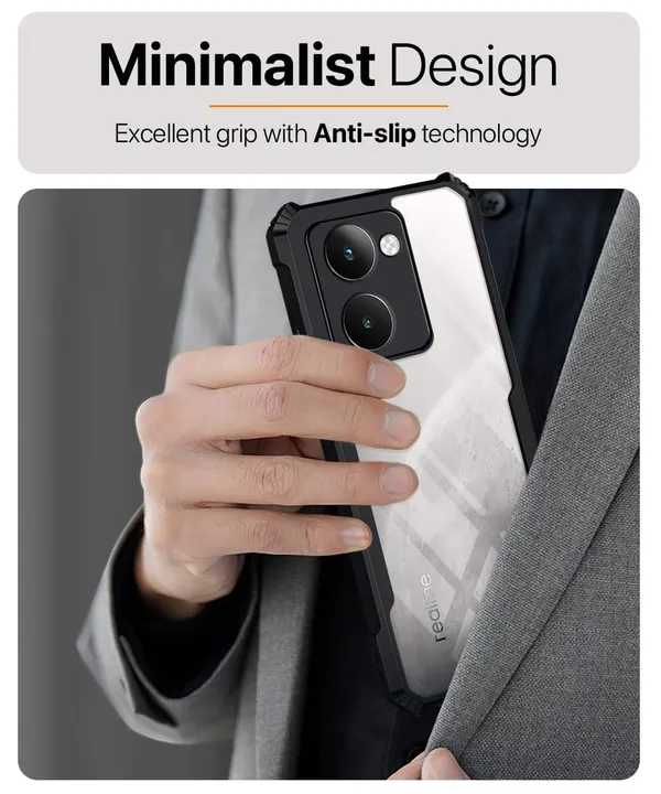 Back_Case_Cover_For_Realme_P3_Ultra_5g_Slim_Anti_Yellow_Protective_Shock_Proof_Bumper_Hybrid_Pc_With_Tpu_Frame_Transparent_Clear