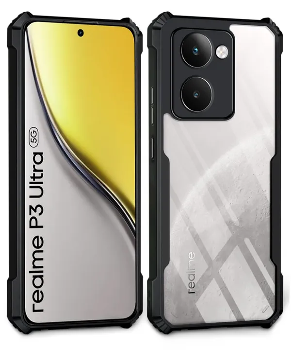 Back_Case_Cover_For_Realme_P3_Ultra_5g_Slim_Anti_Yellow_Protective_Shock_Proof_Bumper_Hybrid_Pc_With_Tpu_Frame_Transparent_Clear