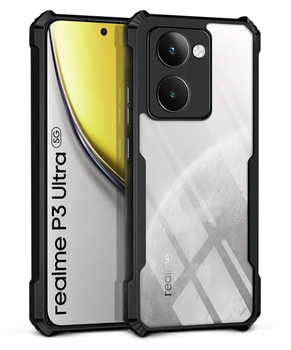 Back_Case_Cover_For_Realme_P3_Ultra_5g_Slim_Anti_Yellow_Protective_Shock_Proof_Bumper_Hybrid_Pc_With_Tpu_Frame_Transparent_Clear