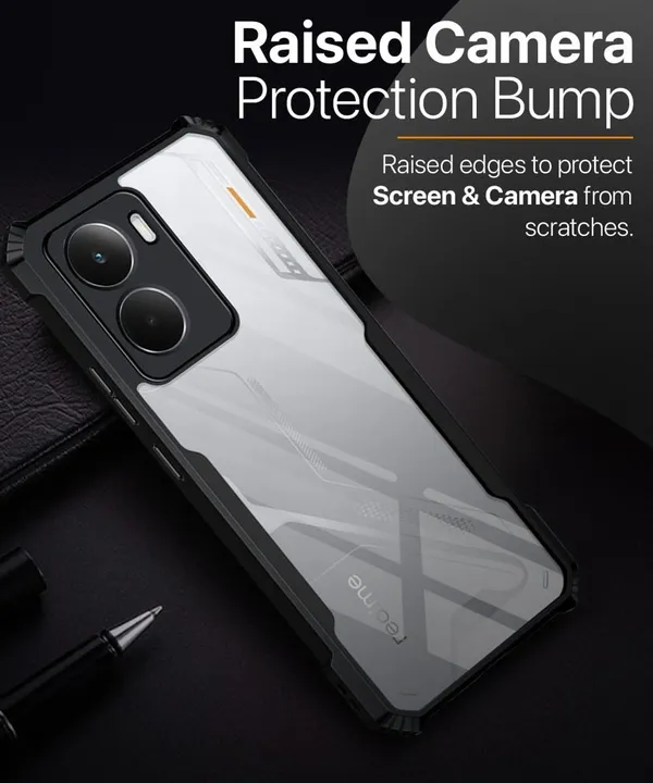 Back_Case_Cover_For_Realme_P3_Ultra_5g_Slim_Anti_Yellow_Protective_Shock_Proof_Bumper_Hybrid_Pc_With_Tpu_Frame_Transparent_Clear