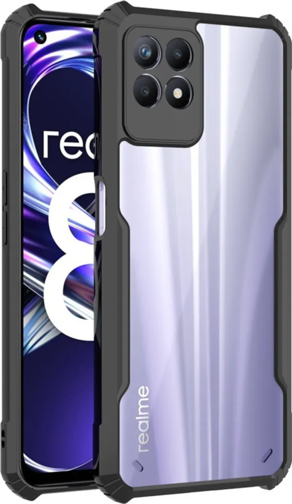 Back_Case_Cover_For_Realme_8i_4g_Slim_Anti_Yellow_Protective_Shock_Proof_Bumper_Hybrid_Pc_With_Tpu_Frame_Transparent_Clear