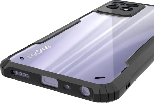 Back_Case_Cover_For_Realme_8i_4g_Slim_Anti_Yellow_Protective_Shock_Proof_Bumper_Hybrid_Pc_With_Tpu_Frame_Transparent_Clear