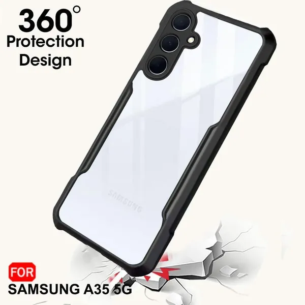 Back_Case_Cover_For_Samsung_A35__Slim_Anti_Yellow_Protective___Shockproof_Bumper___Hybrid_Pc_Plus_Tpu_Frame___Transparent_Clear