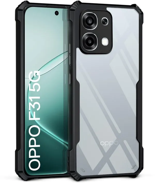 Back_Case_Cover_For_Oppo_F31_5g_Slim_Anti_Yellow_Protective_Shock_Proof_Bumper_Hybrid_Pc_With_Tpu_Frame_Transparent_Clear