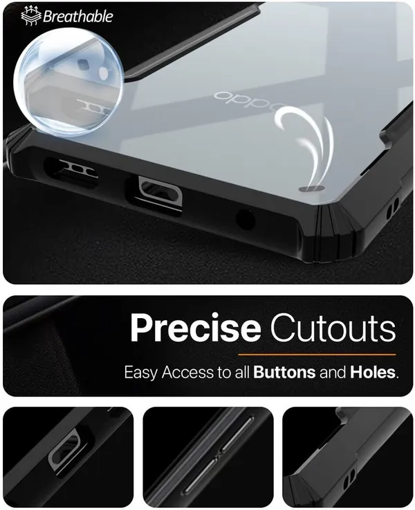 Back_Case_Cover_For_Oppo_F31_5g_Slim_Anti_Yellow_Protective_Shock_Proof_Bumper_Hybrid_Pc_With_Tpu_Frame_Transparent_Clear