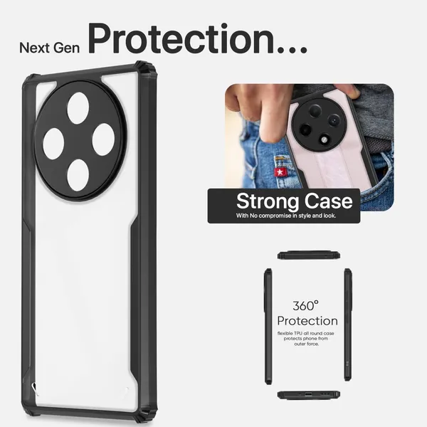 Back_Case_Cover_For_Oppo_F27_Pro_/_Oppo_F27_Pro_Plus__Slim_Anti_Yellow_Protective___Shockproof_Bumper___Hybrid_Pc_Plus_Tpu_Frame___Transparent_Clear