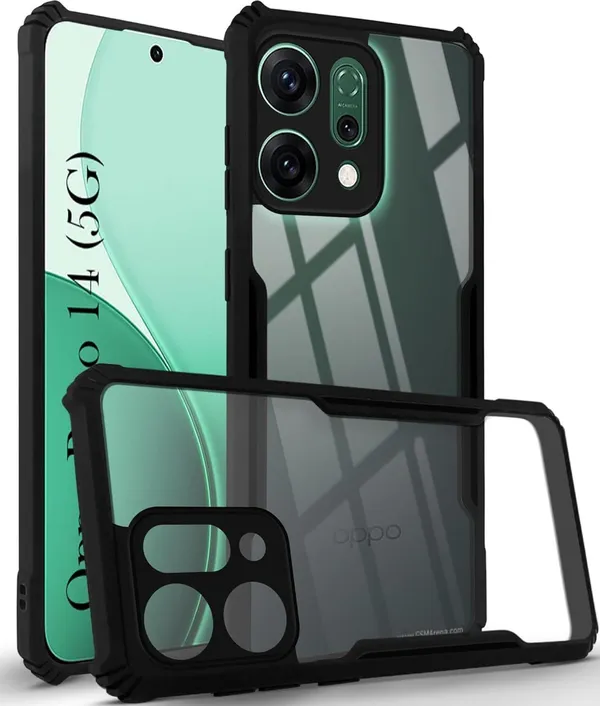 Back_Case_Cover_For_Oppo_Reno_14_5g_Slim_Anti_Yellow_Protective_Shock_Proof_Bumper_Hybrid_Pc_With_Tpu_Frame_Transparent_Clear