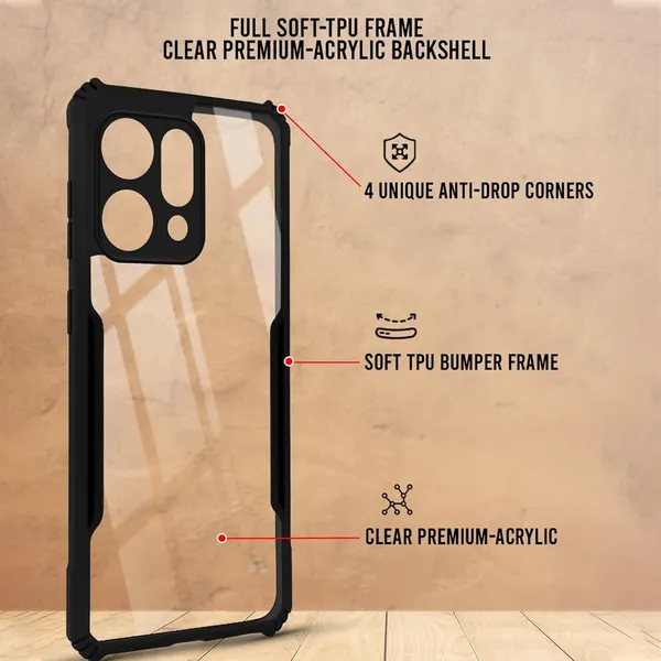 Back_Case_Cover_For_Oppo_Reno_14_5g_Slim_Anti_Yellow_Protective_Shock_Proof_Bumper_Hybrid_Pc_With_Tpu_Frame_Transparent_Clear