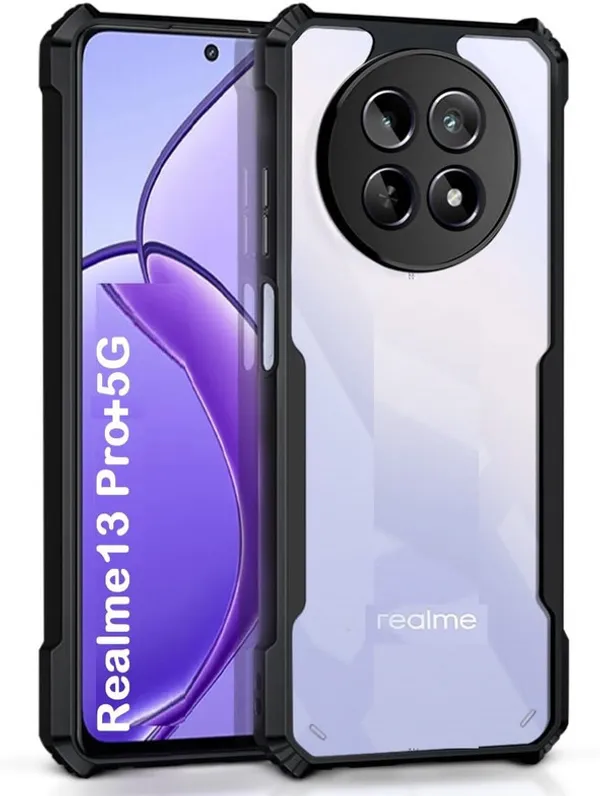 Back_Case_Cover_For_Realme_13_Pro_Plus__Slim_Anti_Yellow_Protective___Shockproof_Bumper___Hybrid_Pc_Plus_Tpu_Frame___Transparent_Clear