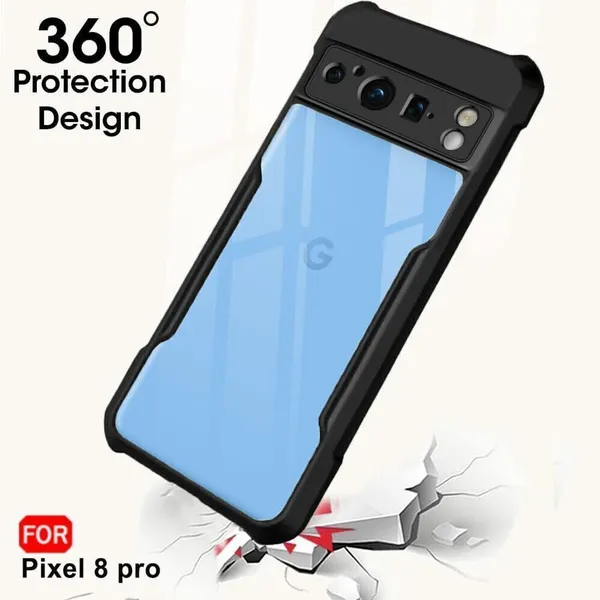 Back_Case_Cover_For_Google_Pixel_8_Pro__Slim_Anti_Yellow_Protective___Shockproof_Bumper___Hybrid_Pc_Plus_Tpu_Frame___Transparent_Clear