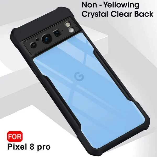 Back_Case_Cover_For_Google_Pixel_8_Pro__Slim_Anti_Yellow_Protective___Shockproof_Bumper___Hybrid_Pc_Plus_Tpu_Frame___Transparent_Clear