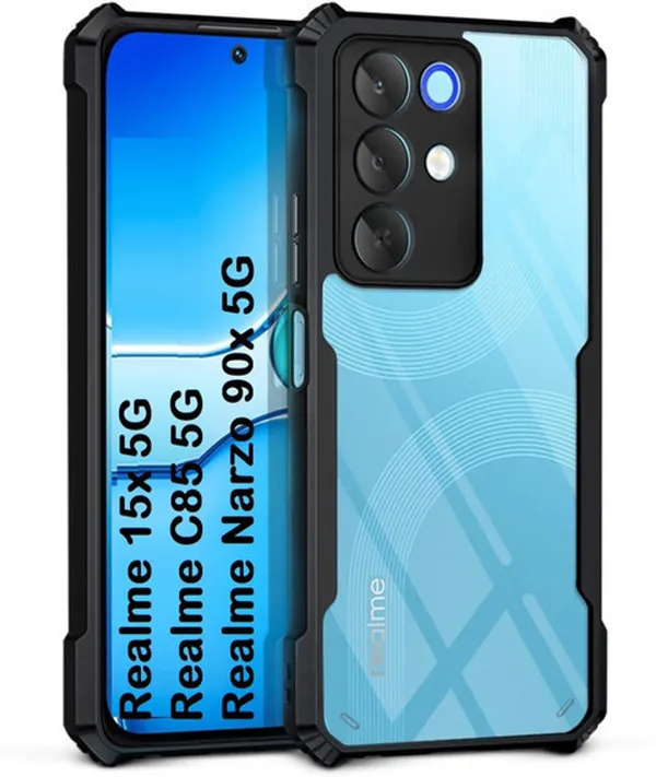Back_Case_Cover_For_Realme_15x_5g_/_Realme_C85_5g_/_Narzo_90x_5g_Slim_Anti_Yellow_Protective_Shock_Proof_Bumper_Hybrid_Pc_With_Tpu_Frame_Transparent_Clear