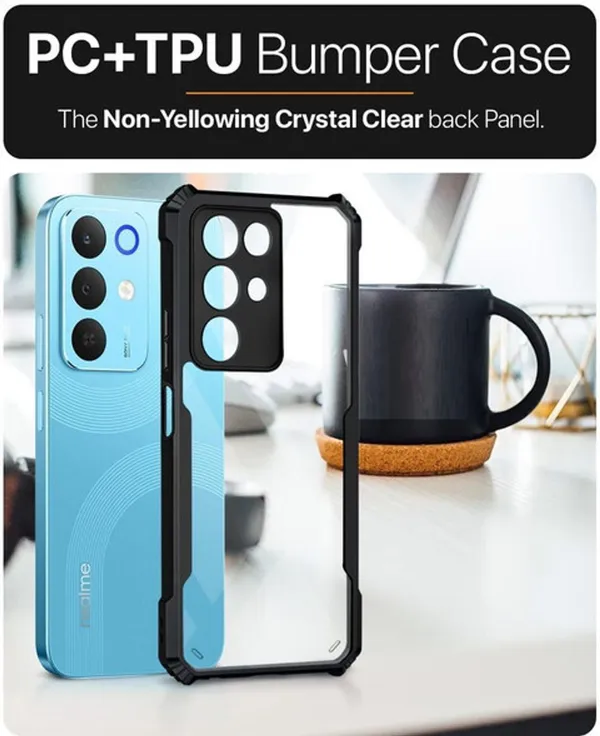 Back_Case_Cover_For_Realme_15x_5g_/_Realme_C85_5g_/_Narzo_90x_5g_Slim_Anti_Yellow_Protective_Shock_Proof_Bumper_Hybrid_Pc_With_Tpu_Frame_Transparent_Clear