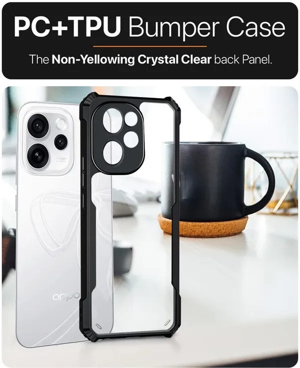 Back_Case_Cover_For_Oppo_Reno_15_Pro__Slim_Anti_Yellow_Protective___Shockproof_Bumper___Hybrid_Pc_Plus_Tpu_Frame___Transparent_Clear