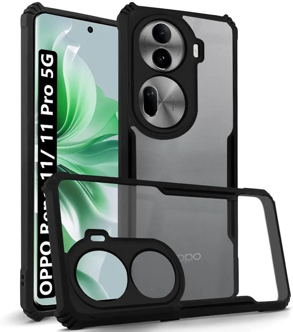 Back_Case_Cover_For_Oppo_Reno_11_Pro_5g_Reno_11_5g_Slim_Anti_Yellow_Protective_Shock_Proof_Bumper_Hybrid_Pc_With_Tpu_Frame_Transparent_Clear