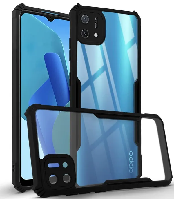 Back_Case_Cover_For_Oppo_A16e_Slim_Anti_Yellow_Protective_Shock_Proof_Bumper_Hybrid_Pc_With_Tpu_Frame_Transparent_Clear