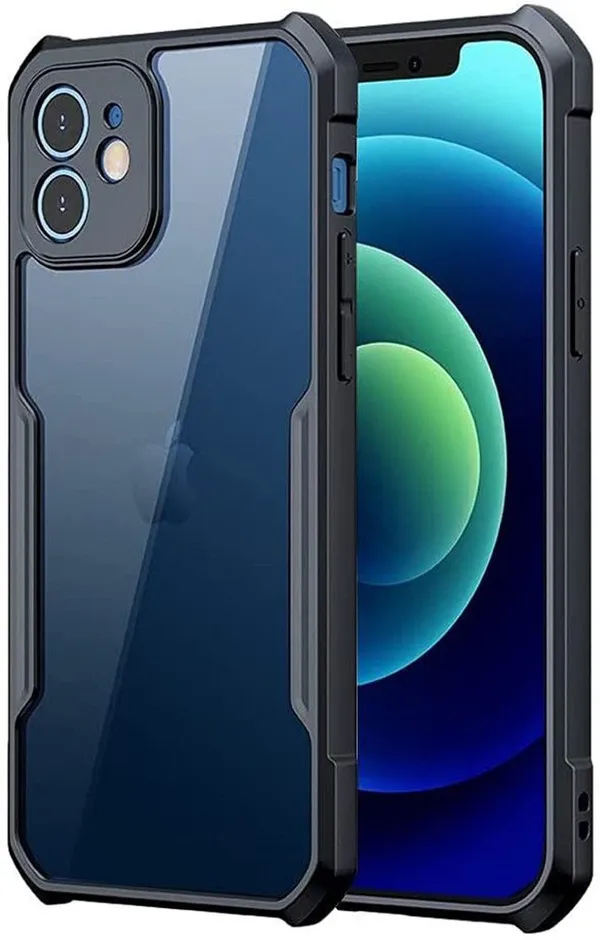 Back_Case_Cover_For_Iphone_12__Slim_Anti_Yellow_Protective___Shockproof_Bumper___Hybrid_Pc_Plus_Tpu_Frame___Transparent_Clear