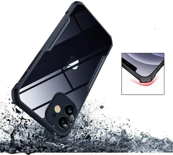 Back_Case_Cover_For_Iphone_12__Slim_Anti_Yellow_Protective___Shockproof_Bumper___Hybrid_Pc_Plus_Tpu_Frame___Transparent_Clear