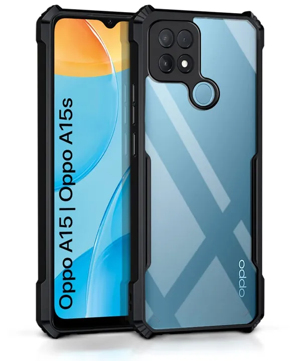 Back_Case_Cover_For_Oppo_A15__A15s_Slim_Anti_Yellow_Protective_Shock_Proof_Bumper_Hybrid_Pc_With_Tpu_Frame_Transparent_Clear