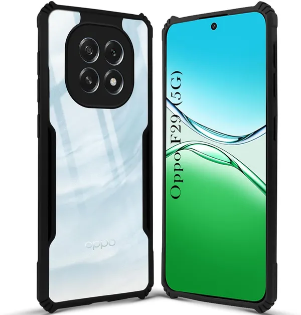 Back_Case_Cover_For_Oppo_F29_5g_Slim_Anti_Yellow_Protective_Shock_Proof_Bumper_Hybrid_Pc_With_Tpu_Frame_Transparent_Clear