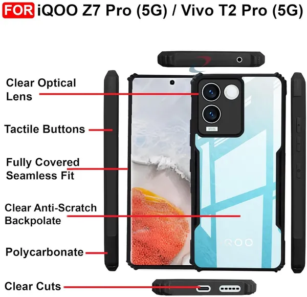 Back_Case_Cover_For_Vivo_T2_Pro__Slim_Anti_Yellow_Protective___Shockproof_Bumper___Hybrid_Pc_Plus_Tpu_Frame___Transparent_Clear