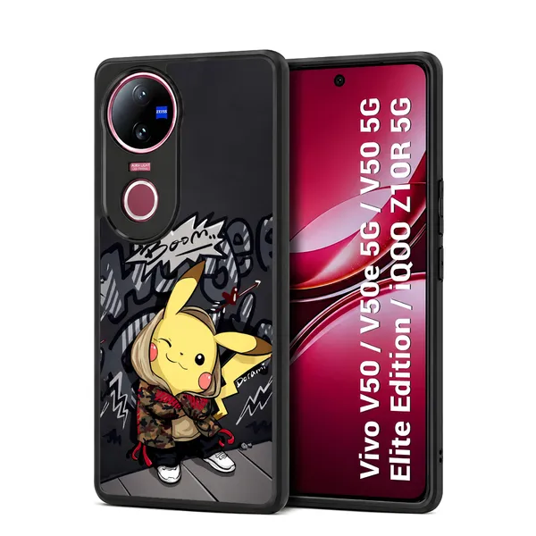 Multicolor_Pikachu_Graphic_Design_Printed_Premium_Glossy_Back_Case_Cover_With_Camera_Protection_For_Vivo_V50_/_V50e_/_V50_5g_Elite_Edition_/_iQOO_Z10r_5g_Mk000008_Bx
