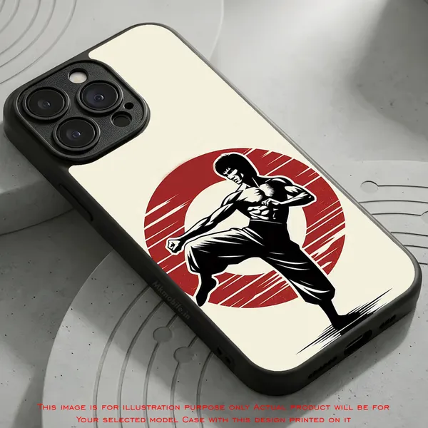 Martial_Arts_Silhouette_Retro_Design_Printed_Premium_Glossy_Back_Case_Cover_With_Camera_Protection_Mk000014_Bx