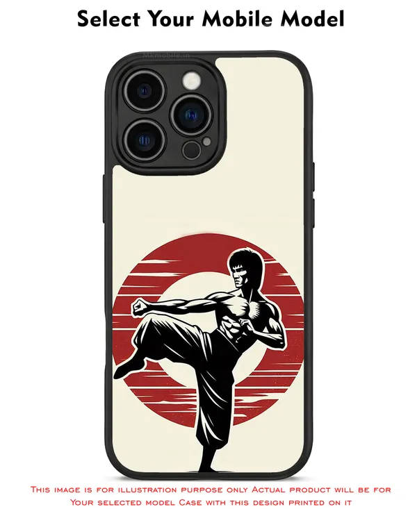 Martial_Arts_Silhouette_Retro_Design_Printed_Premium_Glossy_Back_Case_Cover_With_Camera_Protection_Mk000014_Bx