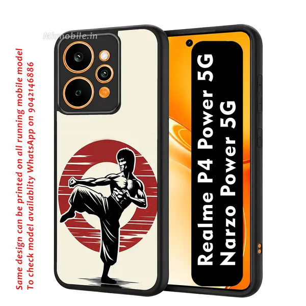 Martial_Arts_Silhouette_Retro_Design_Printed_Premium_Glossy_Back_Case_Cover_With_Camera_Protection_For_Realme_P4_Power_5G_/_Narzo_Power_5G_Mk000014_Bx