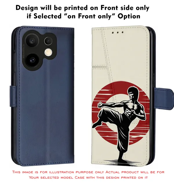 Martial_Arts_Silhouette_Retro_Design_Printed_Flip_Case_Cover_With_Camera_Protection_Mk000014_Fcuv