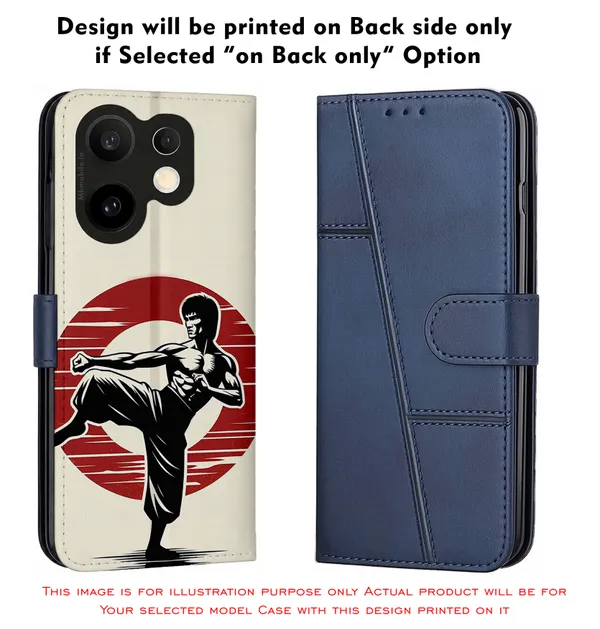 Martial_Arts_Silhouette_Retro_Design_Printed_Flip_Case_Cover_With_Camera_Protection_Mk000014_Fcuv