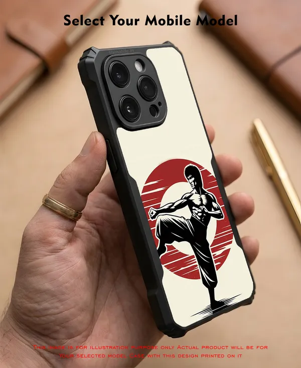 Martial_Arts_Silhouette_Retro_Design_Printed_Bumper_Glossy_Back_Case_Cover_With_Camera_Protection_Mk000014_Ip