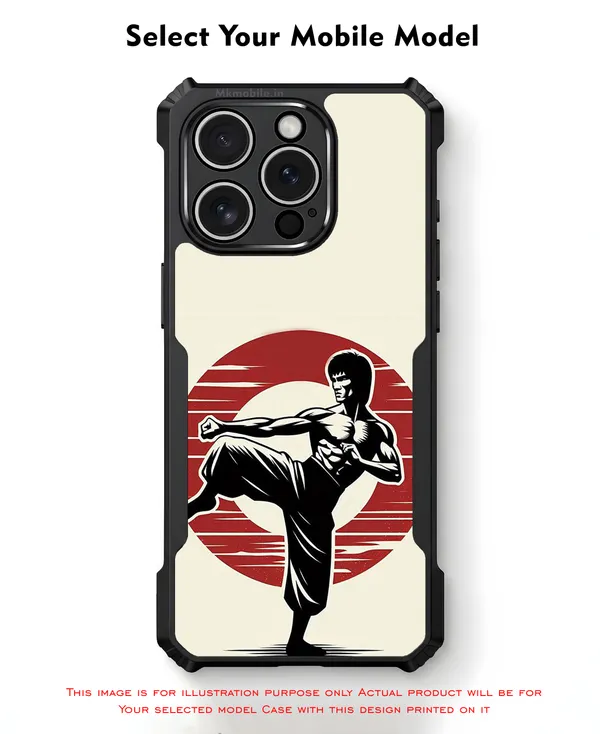 Martial_Arts_Silhouette_Retro_Design_Printed_Bumper_Glossy_Back_Case_Cover_With_Camera_Protection_Mk000014_Ip