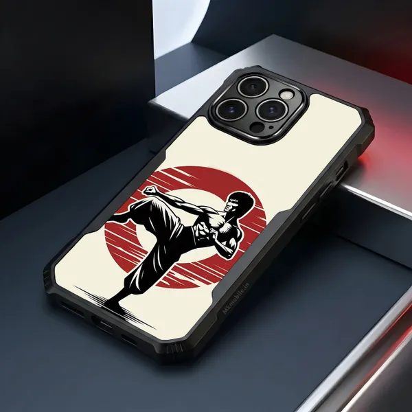 Martial_Arts_Silhouette_Retro_Design_Printed_Bumper_Glossy_Back_Case_Cover_With_Camera_Protection_Mk000014_Ip