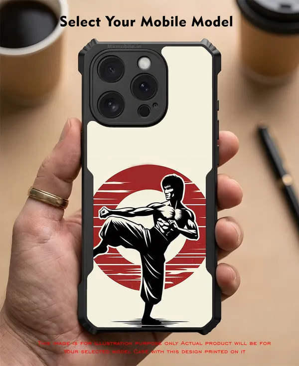 Martial_Arts_Silhouette_Retro_Design_Printed_Bumper_Glossy_Back_Case_Cover_With_Camera_Protection_Mk000014_Ip